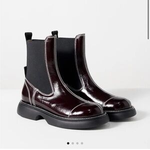 GANNI Chunky faux-leather Chelsea boots